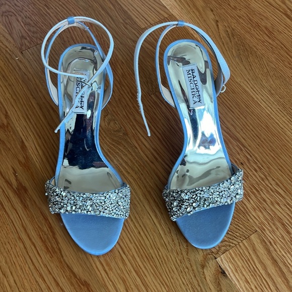 Badgley Mischka Womens Rider Blue Ankle Strap Heels Size 7 NEW READ - Picture 8 of 16